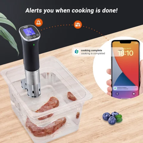 INKBIRD WIFI Sous Vide Cooker ISV-300W, 1000 Watts Sous-Vide Machine with 14 Preset Recipes, 3D Fast-Heating Thermal Immersion Circulator with Timer 6