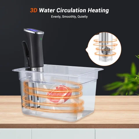 INKBIRD WIFI Sous Vide Cooker ISV-300W, 1000 Watts Sous-Vide Machine with 14 Preset Recipes, 3D Fast-Heating Thermal Immersion Circulator with Timer 5