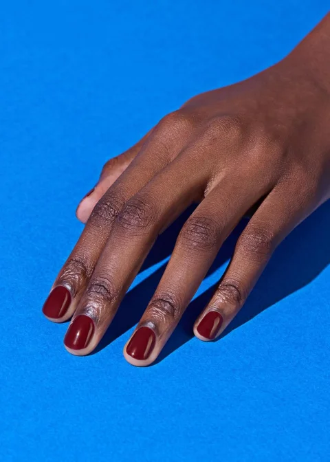 ohora Semi Cured Gel Nail Strips (N Classic Burgundy) - Red, Solid, Works with Any UV/LED Lamps, Salon-Quality, Long Lasting, Easy to Apply & Remove - Includes 2 Prep Pads, Nail File & Wooden Stick 5