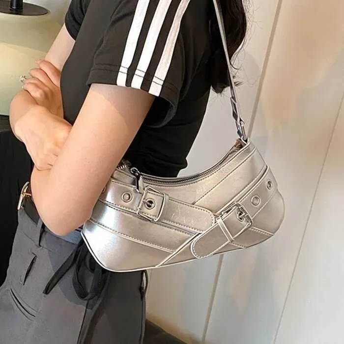 Women’s Vintage Red Shoulder Bag – Retro PU Leather Baguette Handbag with Buckle Detail, Fashion Mini Shoulder Purse for Party, Travel & Everyday Use
